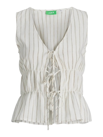 JJXX Almira Linen Blend Tie Top Silver Mink